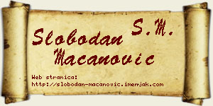Slobodan Macanović vizit kartica
